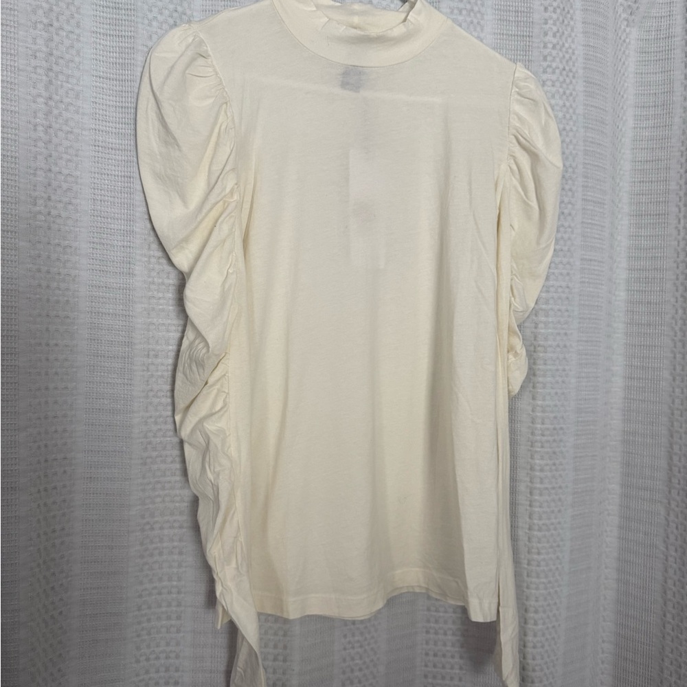 bobi Cream Ruffled Sleeve Blouse